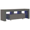TV-taso LED-valoilla korkeakiilto harmaa 130x35x45 cm