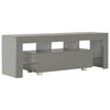 TV-taso LED-valoilla korkeakiilto harmaa 130x35x45 cm