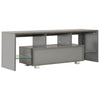 TV-taso LED-valoilla korkeakiilto harmaa 130x35x45 cm