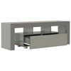 TV-taso LED-valoilla korkeakiilto harmaa 130x35x45 cm