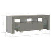 TV-taso LED-valoilla korkeakiilto harmaa 130x35x45 cm
