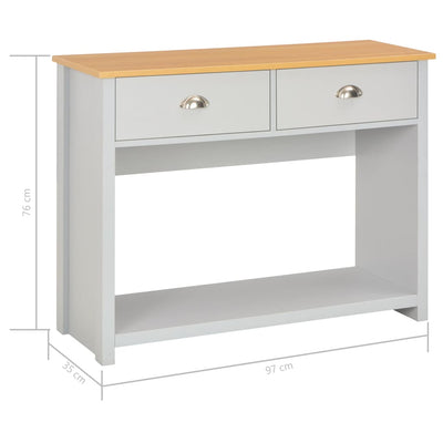 Konsolipöytä harmaa 97x35x76 cm