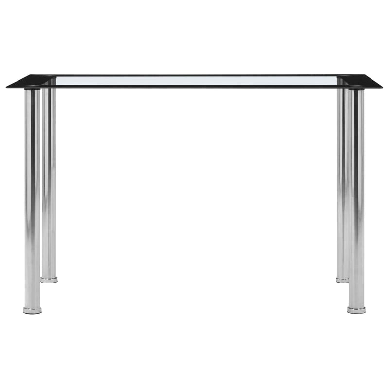 Musta ja läpinäkyvä ruokapöytä Aitem 120x60x75cm (karkaistu lasi)