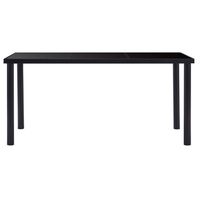 Ruokapöytä musta 160x80x75 cm karkaistu lasi