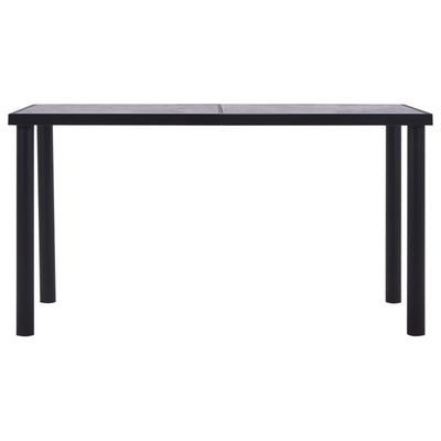 Ruokapöytä musta ja betoninharmaa 140x70x75 cm MDF