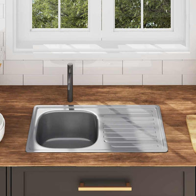 Ruostumaton teräs keittiön tiskiallas Ewalde (siivilällä ja hajulukolla)