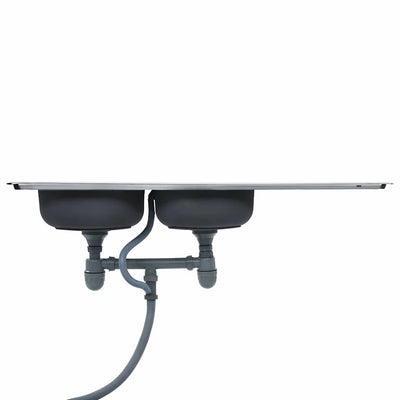 Ruostumaton teräs keittiön tiskiallas siivilällä ja hajulukolla Ewalde