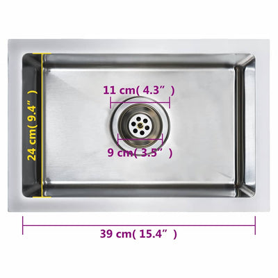 Ruostumaton teräs käsintehty keittiön tiskiallas Nilofer