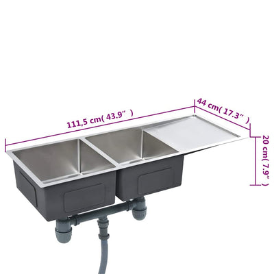 Ruostumaton teräs käsintehty keittiön tiskiallas Nilofer