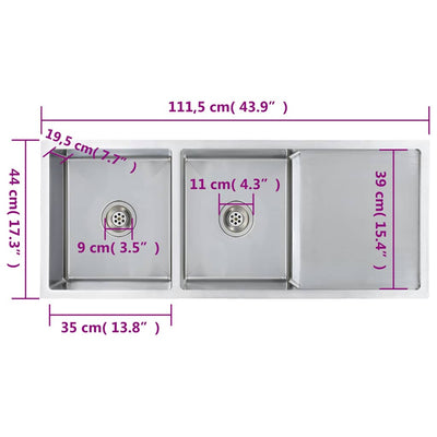 Ruostumaton teräs käsintehty keittiön tiskiallas Nilofer