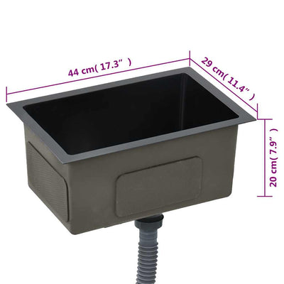 Musta käsintehty keittiön tiskiallas Nilofer (ruostumaton teräs)