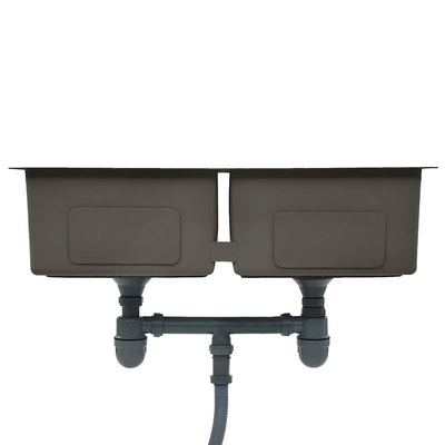 Musta käsintehty keittiön tiskiallas Nilofer (ruostumaton teräs)