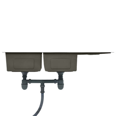 Musta käsintehty keittiön tiskiallas Nilofer (ruostumaton teräs)