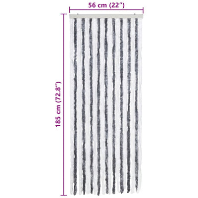 Harmaa ja valkoinen hyönteisverho Septilici 56x185cm (chenille)