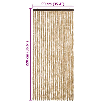Beige hyönteisverho Septilici 90x220cm (chenille)