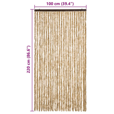 Beige hyönteisverho Septilici 100x220cm (chenille)