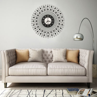 Musta seinäkello metalli Raghfan 43cm