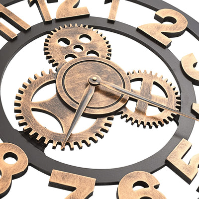 Kultainen ja musta seinäkello metalli Sandulescu 58cm