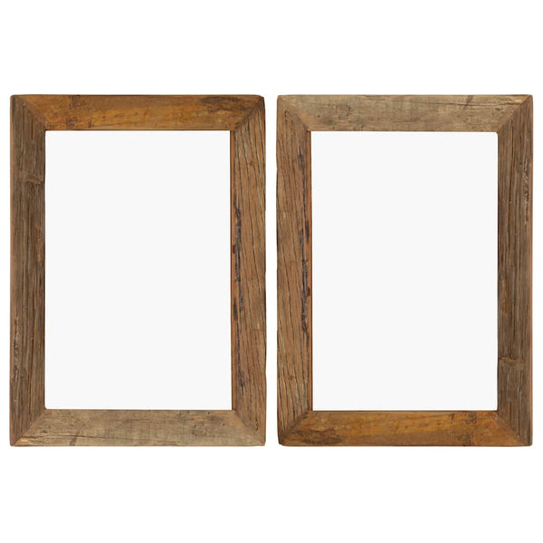 Valokuvakehykset 2 kpl 40x50 cm täysi kierrätetty puu ja lasi