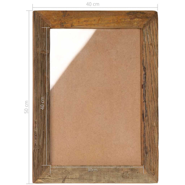 Valokuvakehykset 2 kpl 40x50 cm täysi kierrätetty puu ja lasi
