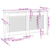 Lämpöpatterin suoja MDF 152x19x81,5 cm valkoinen