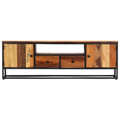 TV-taso 120x30x40 cm kierrätetty puu ja teräs