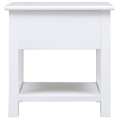 Valkoinen sivupöytä Micea 40x40x40cm (keisaripuu)