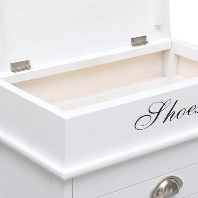 Valkoinen kenkäkaappi Negimedin 50x28x58cm (keisaripuu)