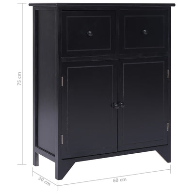 Sivukaappi musta 60x30x75 cm keisaripuu