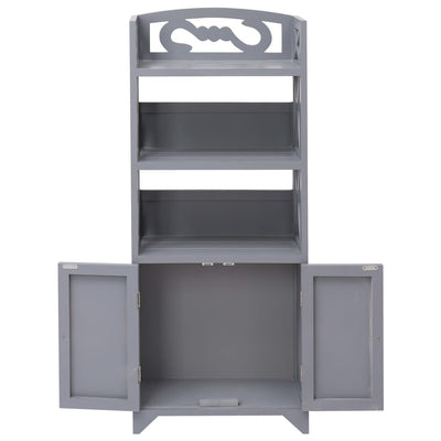 Harmaa kylpyhuoneen kaappi Jeannie 46x24x116cm (keisaripuu)