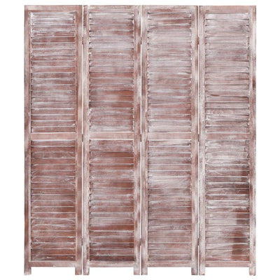 4-Paneelinen tilanjakaja ruskea 140x165 cm puu