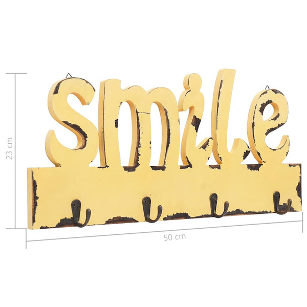 Seinälle kiinnitettävä naulakko SMILE 50x23 cm