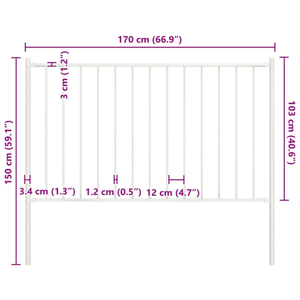 Aitapaneeli Woerden tolpilla teräs 1,7x1 m valkoinen