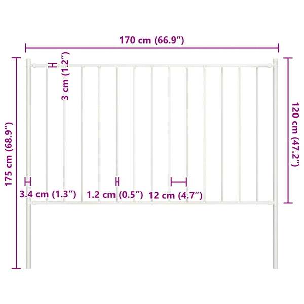 Aitapaneeli Woerden tolpilla teräs 1,7x1,25 m valkoinen
