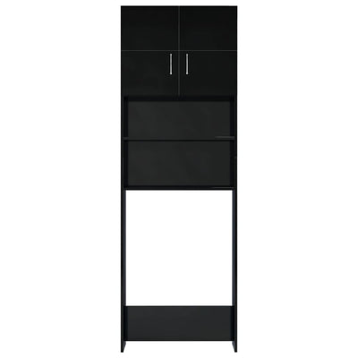 Pesukonekaappi korkeakiilto musta 64x25,5x190 cm