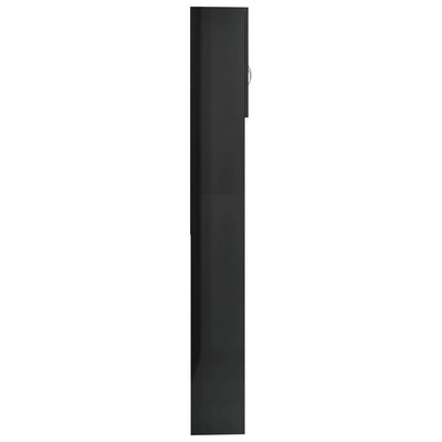 Pesukonekaappi korkeakiilto musta 64x25,5x190 cm