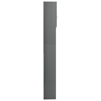 Pesukonekaappi korkeakiilto harmaa 64x25,5x190 cm