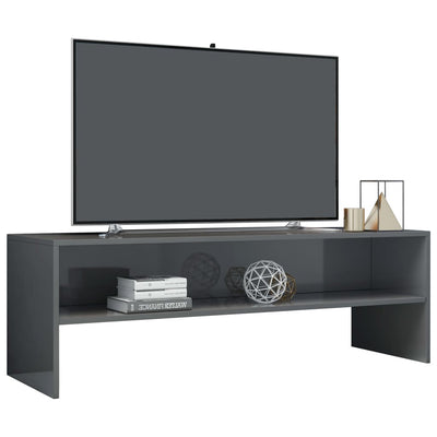 TV-taso korkeakiilto harmaa 120x40x40 cm tekninen puu