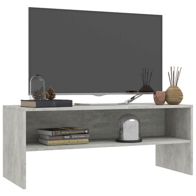 TV-taso betoninharmaa 100x40x40 cm tekninen puu