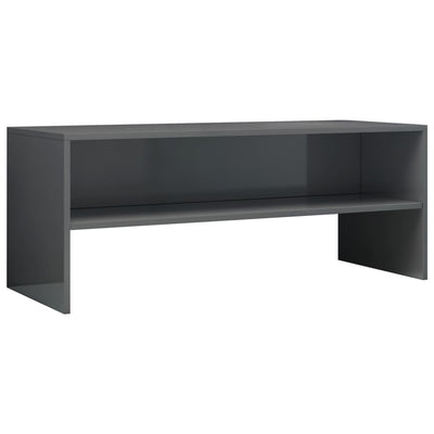 TV-taso korkeakiilto harmaa 100x40x40 cm tekninen puu
