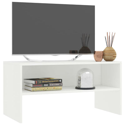 TV-taso valkoinen 80x40x40 cm lastulevy