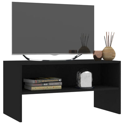 TV-taso musta 80x40x40 cm tekninen puu