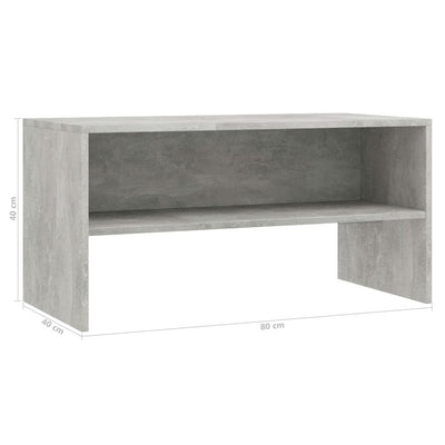 TV-taso betoninharmaa 80x40x40 cm lastulevy