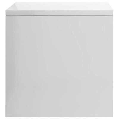 Valkoinen yöpöydät Cismaru 40x30x30cm (2 kpl korkeakiilto puinen)