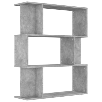 Kirjahylly/tilanjakaja betoninharmaa 80x24x96 cm tekninen puu