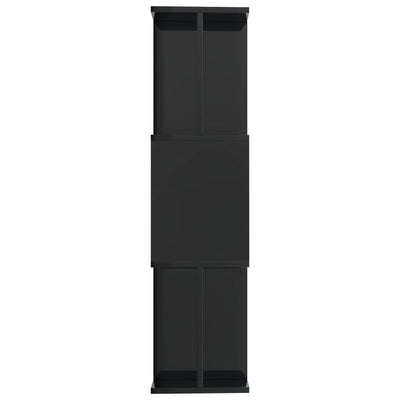 Kirjahylly/tilanjakaja korkeakiilto musta 80x24x96cm lastulevy