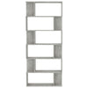 Betoninharmaa kirjahylly/tilanjakaja Rafela 80x24x192cm (puinen)