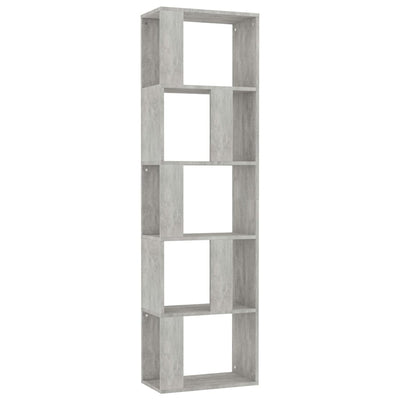 Kirjahylly/tilanjakaja betoninharmaa 45x24x159 cm tekninen puu