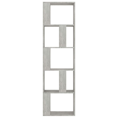 Kirjahylly/tilanjakaja betoninharmaa 45x24x159 cm tekninen puu