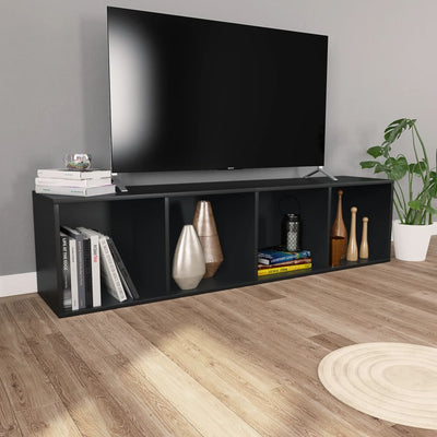 Kirjahylly/TV-taso musta 36x30x143 cm tekninen puu